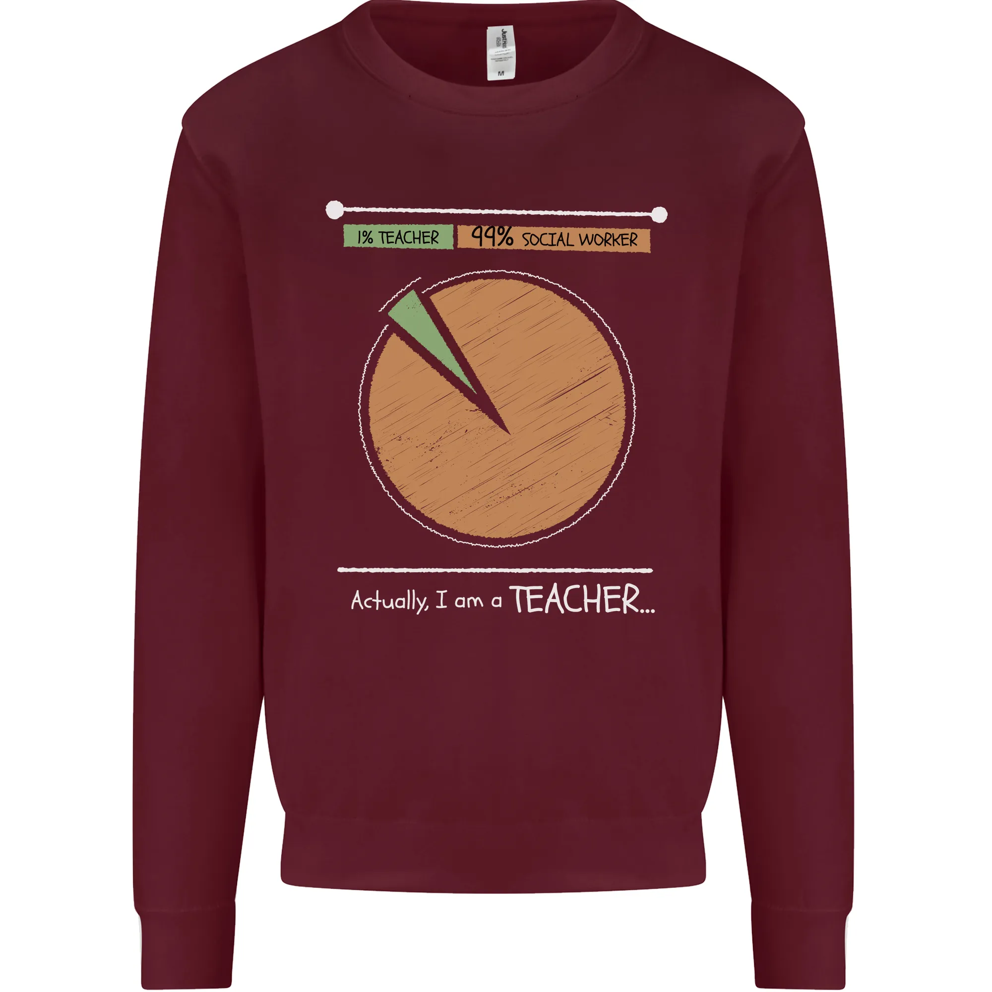 1% Teacher 99% Social Worker Teaching Mens Sweatshirt Jumper