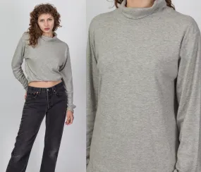 90s Heather Grey Turtleneck Top - Men's Medium