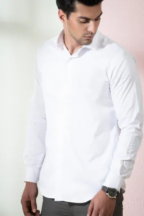 Bianco Designer Men's Solid White Shirt by Hilo Designs
