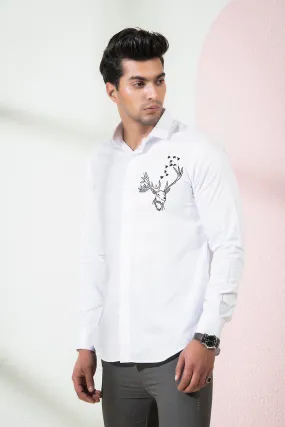 Bianco Reindeer Designer Men's Shirt by Hilo Designs