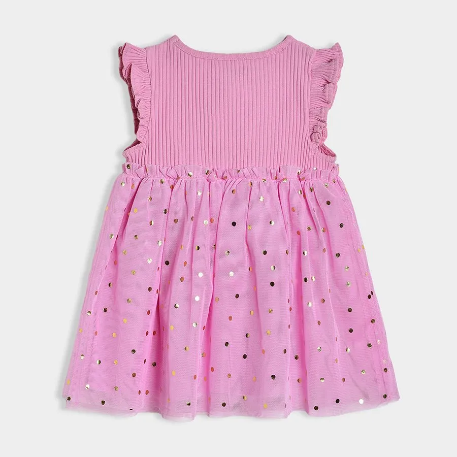 Bloom Tutu Knitted Pink Frock