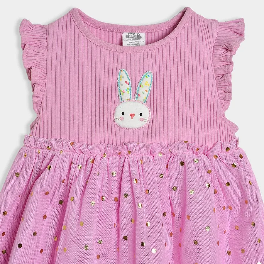 Bloom Tutu Knitted Pink Frock