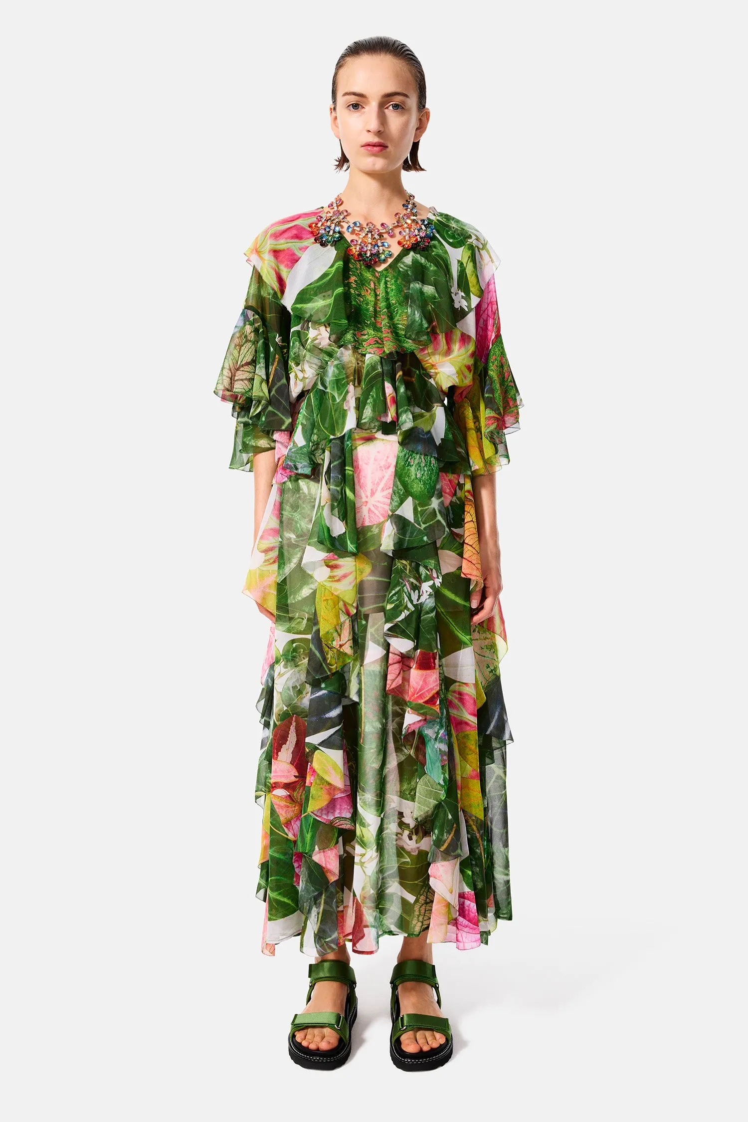 botanical frill dress