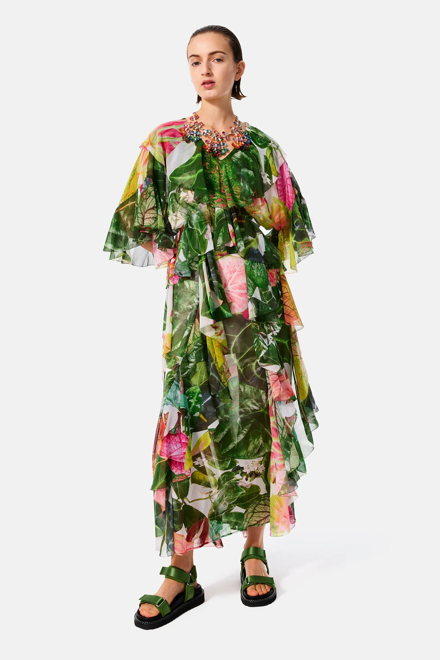 botanical frill dress