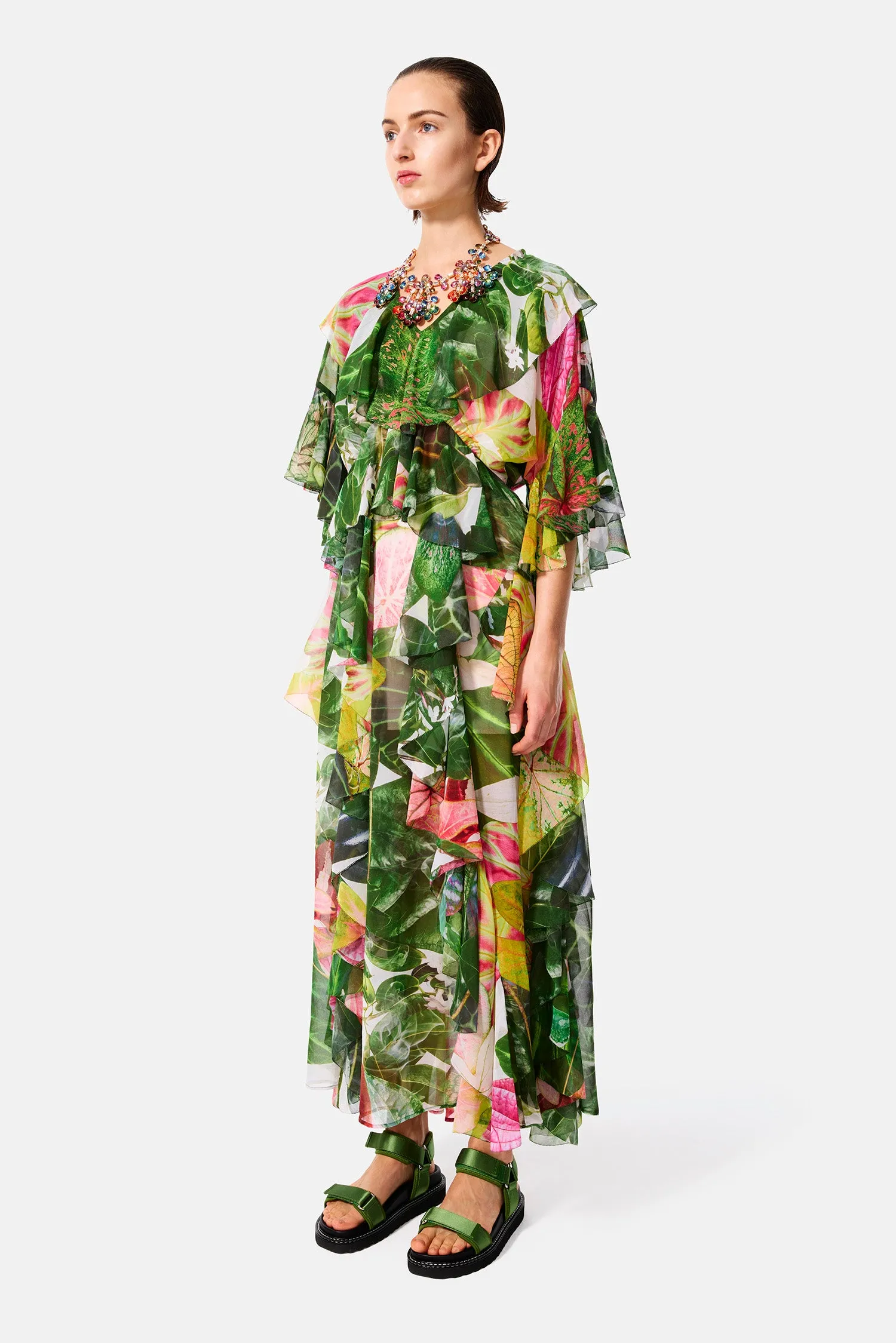 botanical frill dress