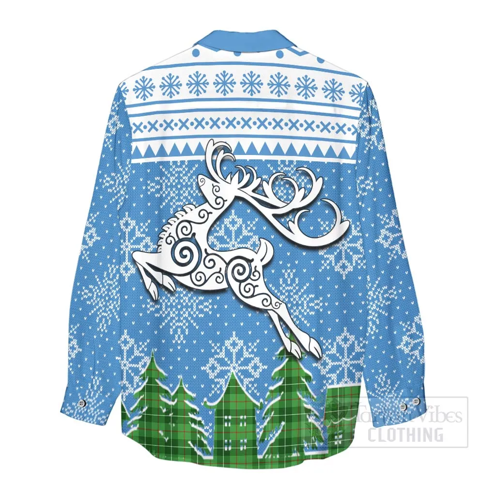 Boyle Clan Christmas Women's Casual Shirt Celtic Reindeer Style