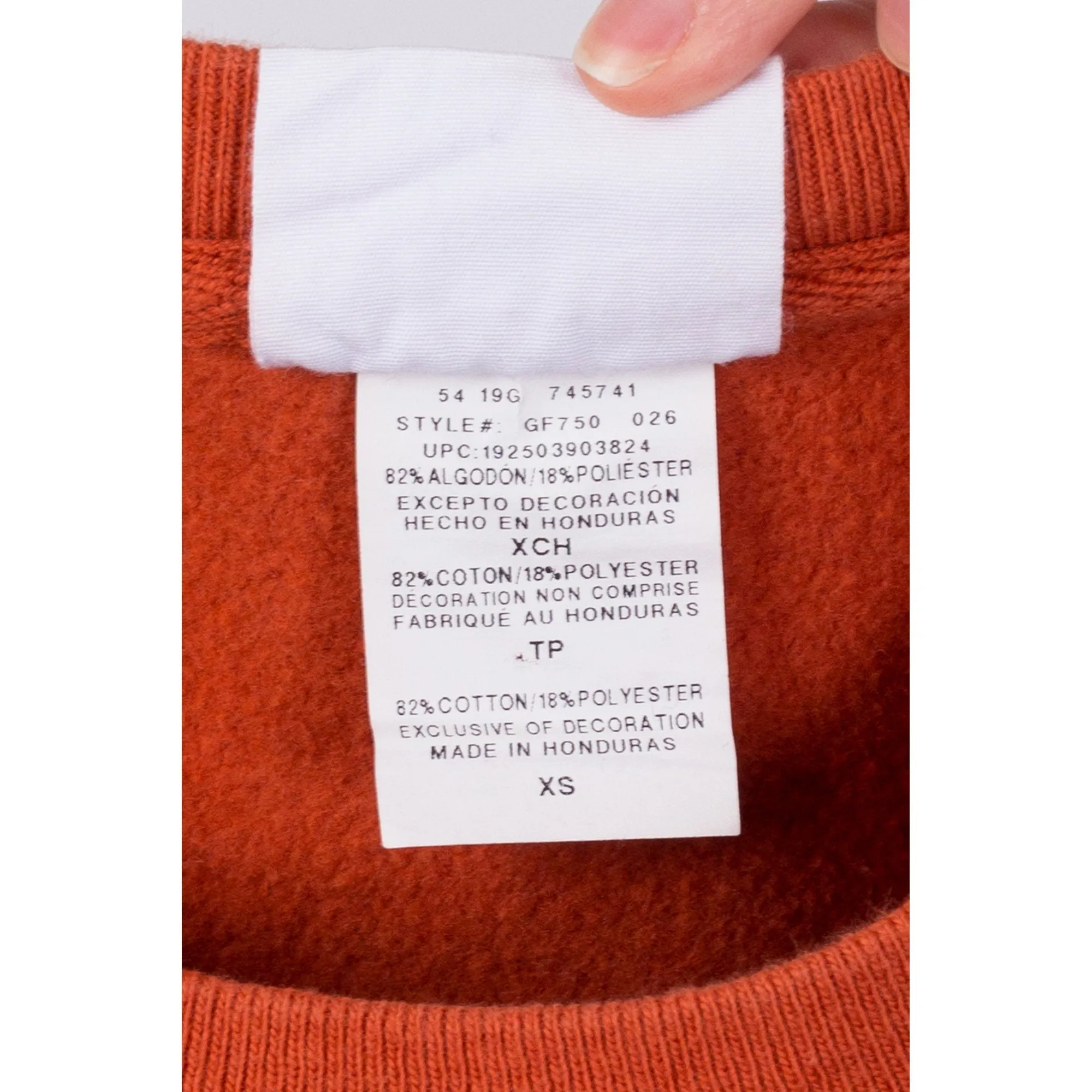 Champion Reverse Weave Orange Cropped Sweatshirt - Extra Small