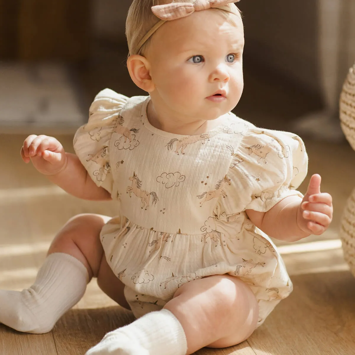 Cosette Romper in Unicorns by Quincy Mae
