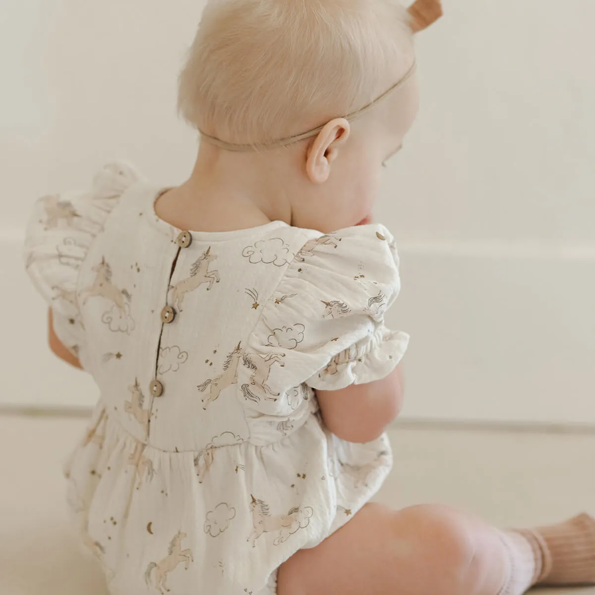 Cosette Romper in Unicorns by Quincy Mae