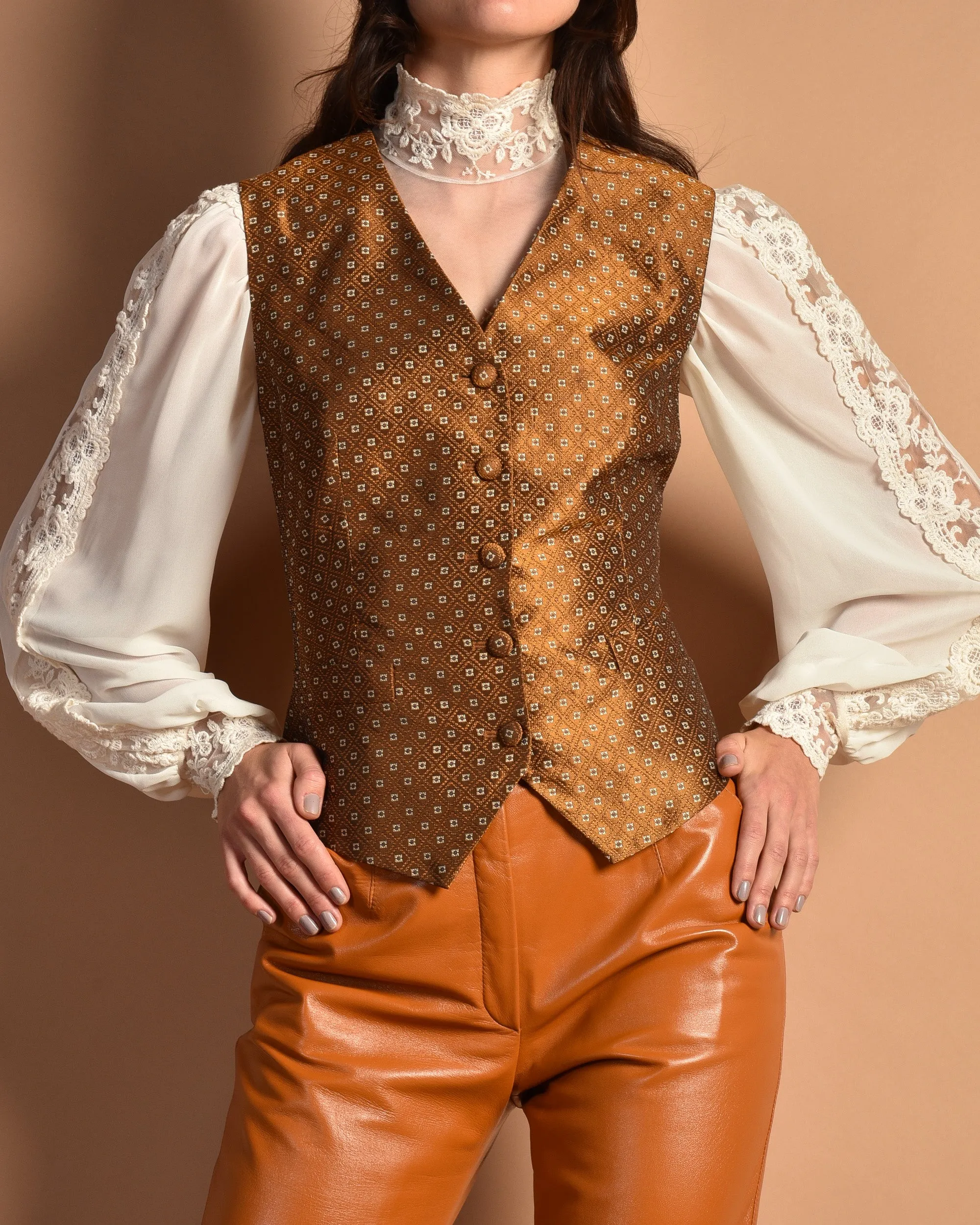 Escada 90s Silk Brocade Gilet