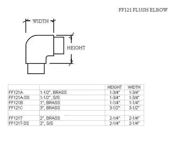 Flush Elbow for 1-1/2" Diameter Tubing