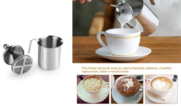 Handheld Double Mesh Milk Foam Maker