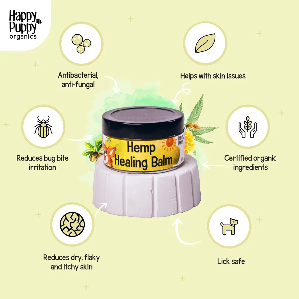 Happy Puppy Organic Hemp Healing Balm for Dogs and Cats