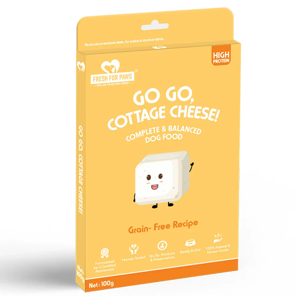 Healing Leaf Hemp Hearts for Pets and Fresh For Paws Go Go Cottage Cheese Dog Wet Food Combo