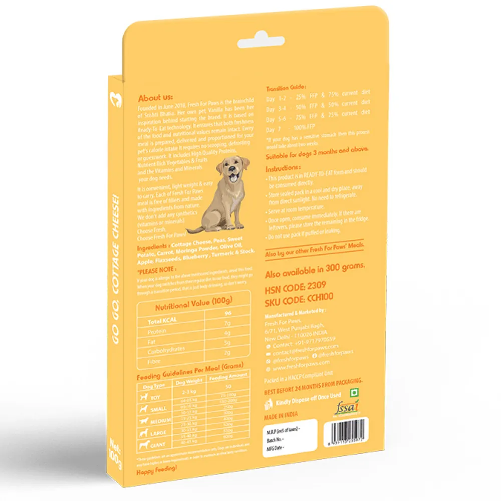 Healing Leaf Hemp Hearts for Pets and Fresh For Paws Go Go Cottage Cheese Dog Wet Food Combo