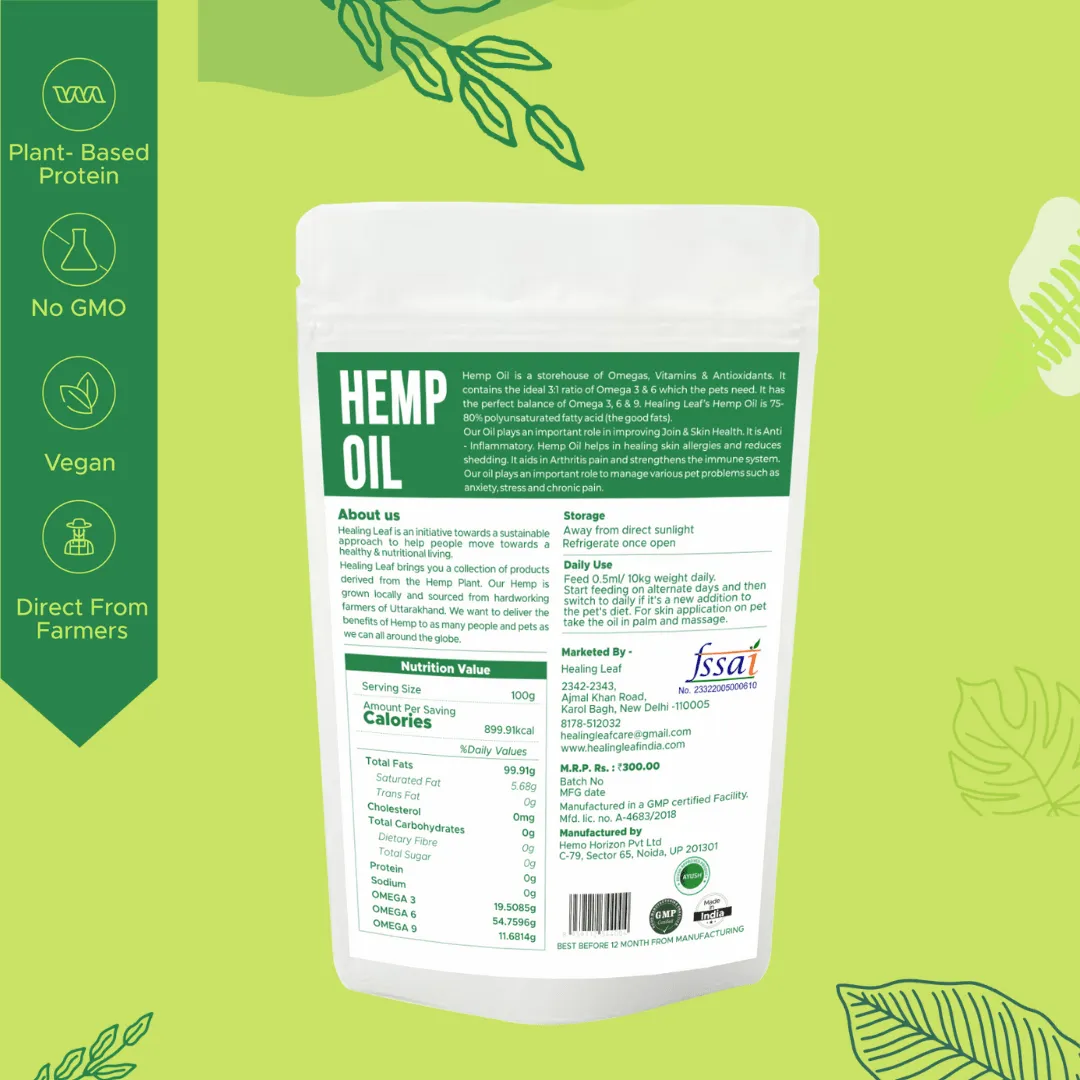 Healing Leaf Hemp Oil for Pets and Drools Absolute Salmon Oil Syrup Supplement for Dogs for Combo