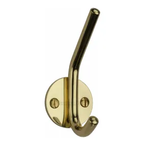 J Shaped Hat & Coat Hook on Round Plate