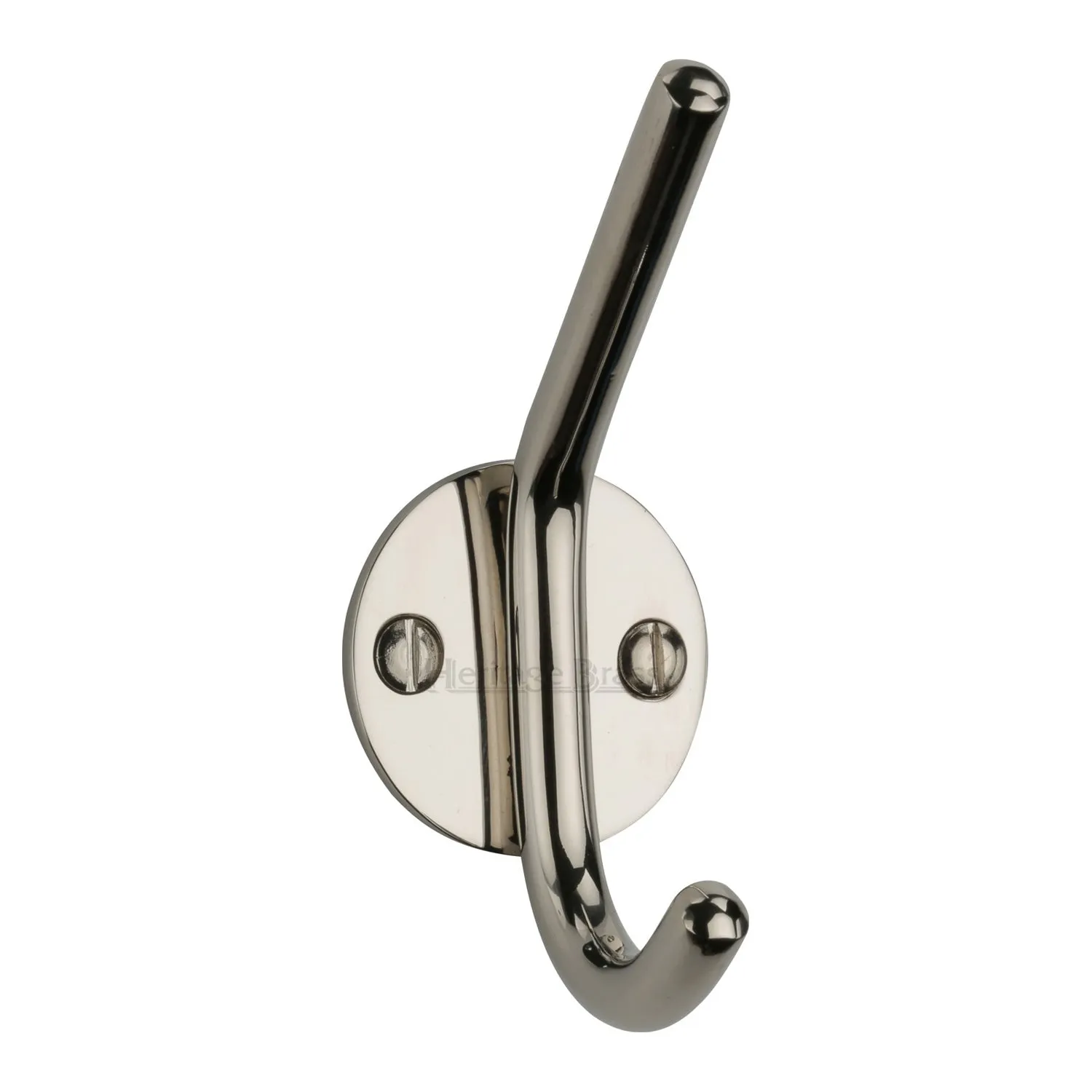 J Shaped Hat & Coat Hook on Round Plate