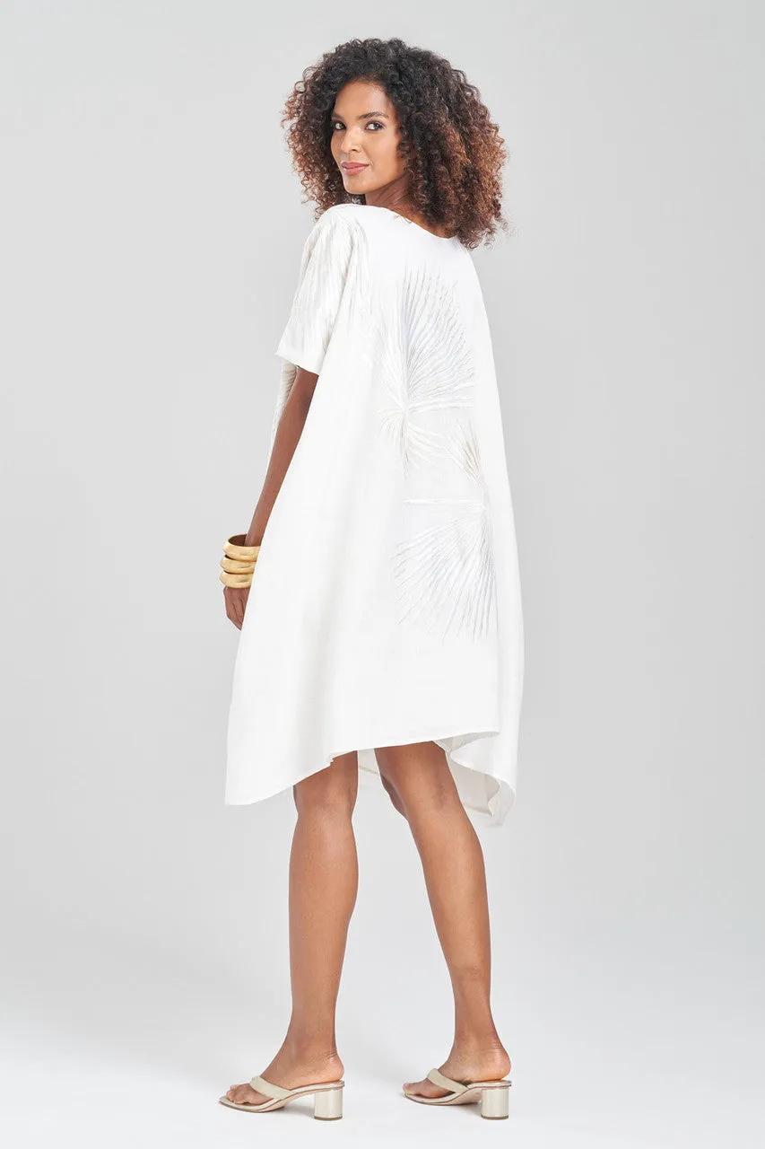 Linen Embroidered Short Caftan