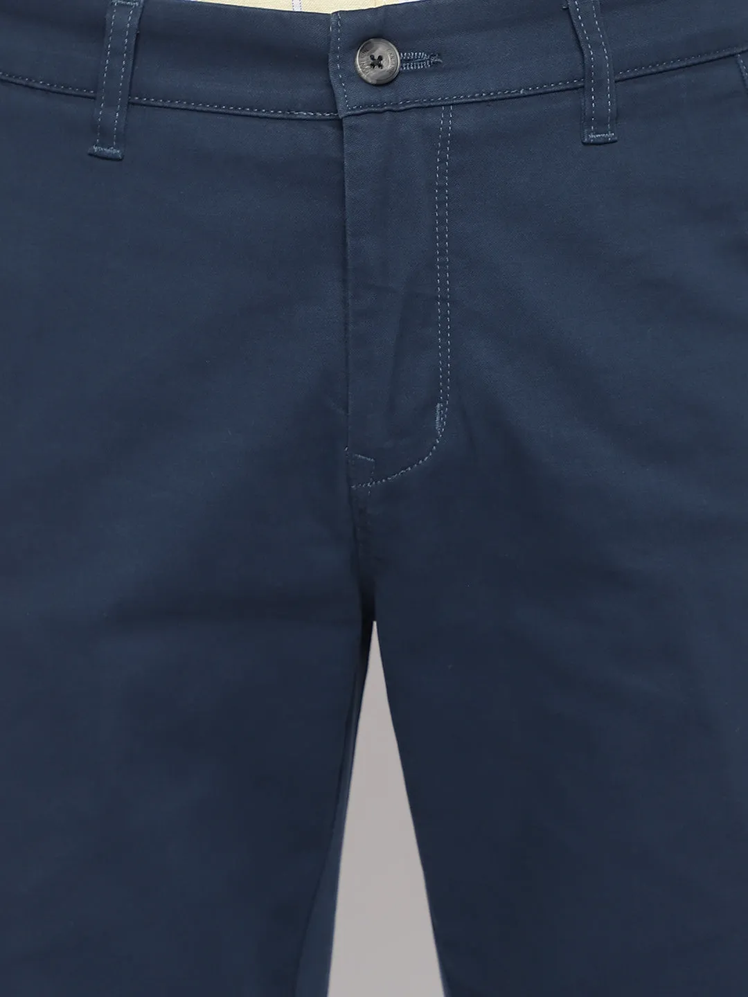 Men's Casual Flat front Blue  Trousers