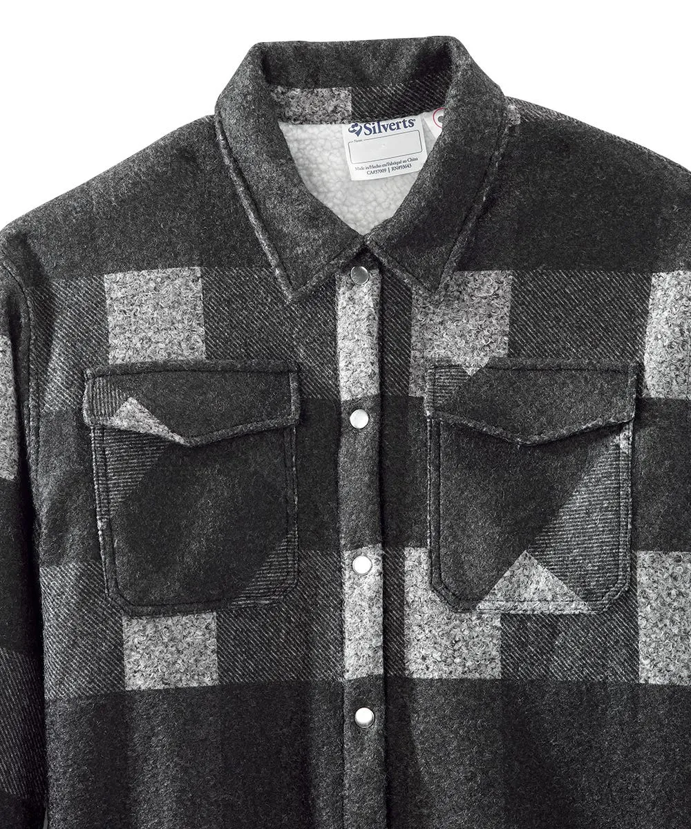 Men's Magnetic Closure Sherpa Lined Shirt Jacket