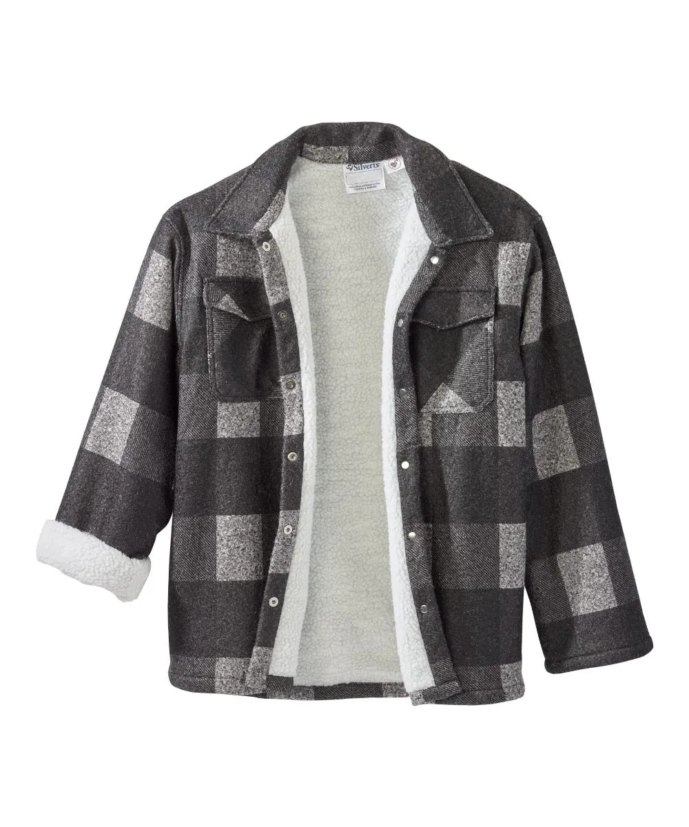 Men's Magnetic Closure Sherpa Lined Shirt Jacket