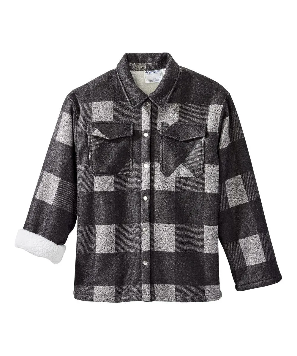 Men's Magnetic Closure Sherpa Lined Shirt Jacket