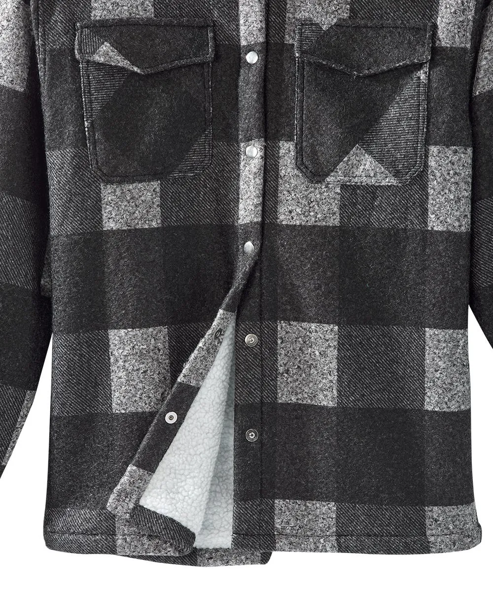 Men's Magnetic Closure Sherpa Lined Shirt Jacket