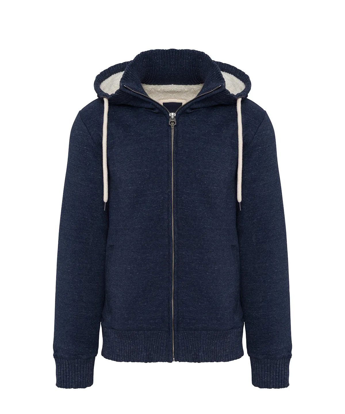 Night Blue Heather - Vintage sherpa-lined fleece jacket