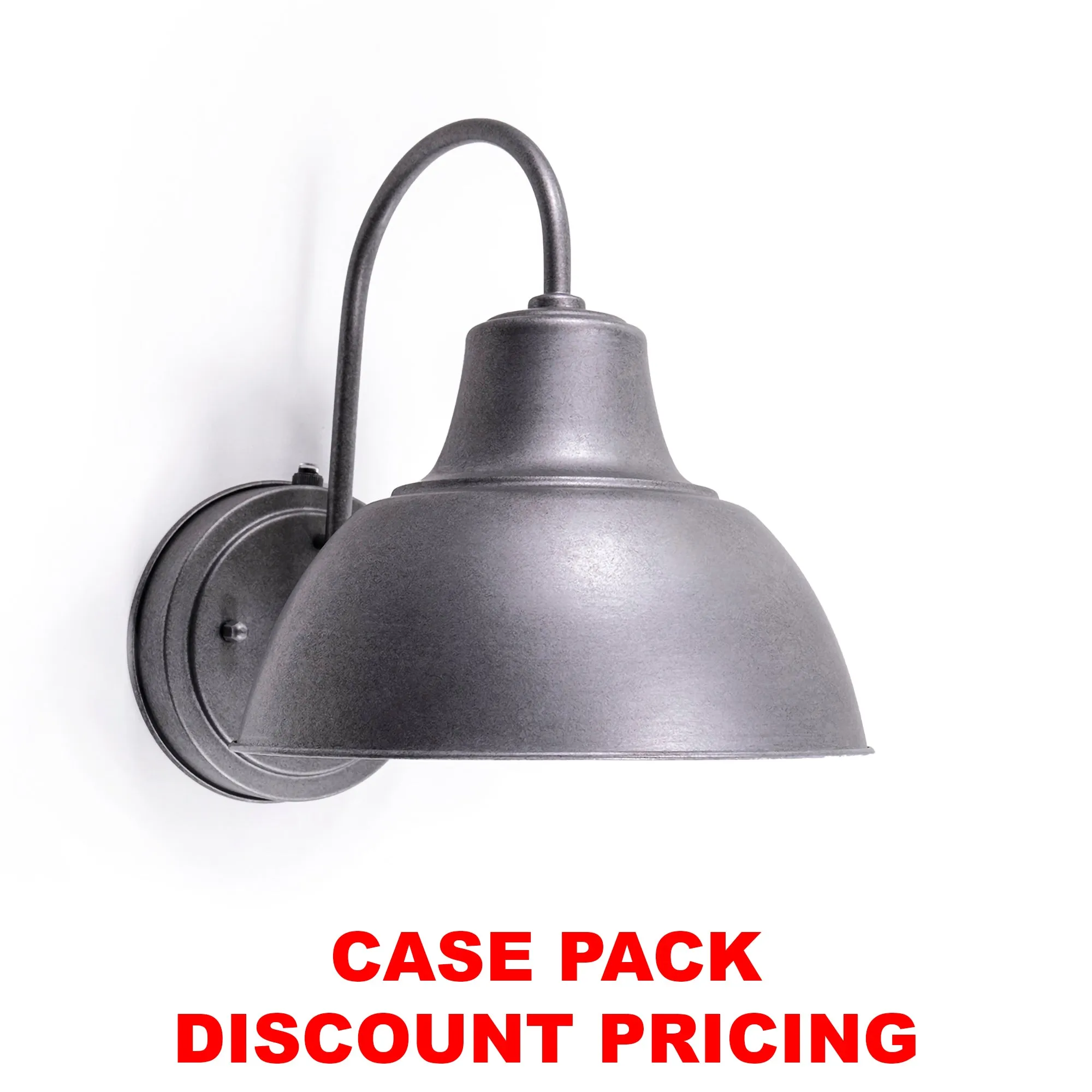 Oakhouse Dusk to Dawn 8.5” Barn Light or Farmhouse Wall Light, Wet Location, White Reflective Shade, Black, Galvanize or Rustic Bronze Finish Available