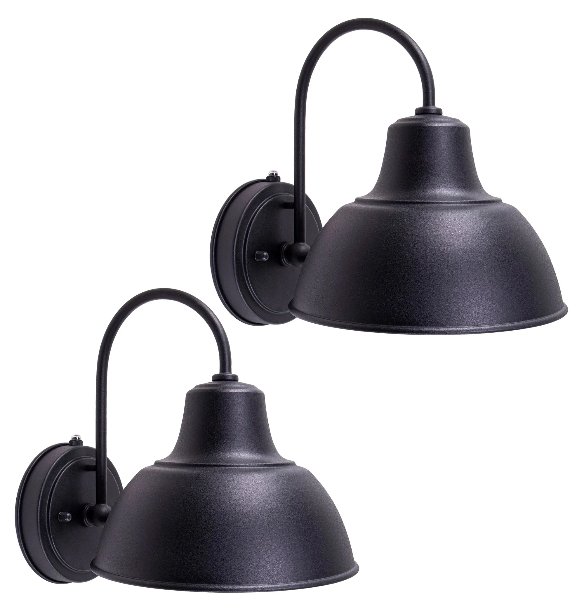 Oakhouse Dusk to Dawn 8.5” Barn Light or Farmhouse Wall Light, Wet Location, White Reflective Shade, Black, Galvanize or Rustic Bronze Finish Available