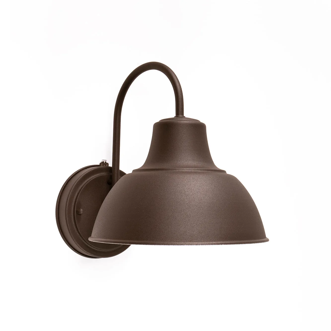 Oakhouse Dusk to Dawn 8.5” Barn Light or Farmhouse Wall Light, Wet Location, White Reflective Shade, Black, Galvanize or Rustic Bronze Finish Available