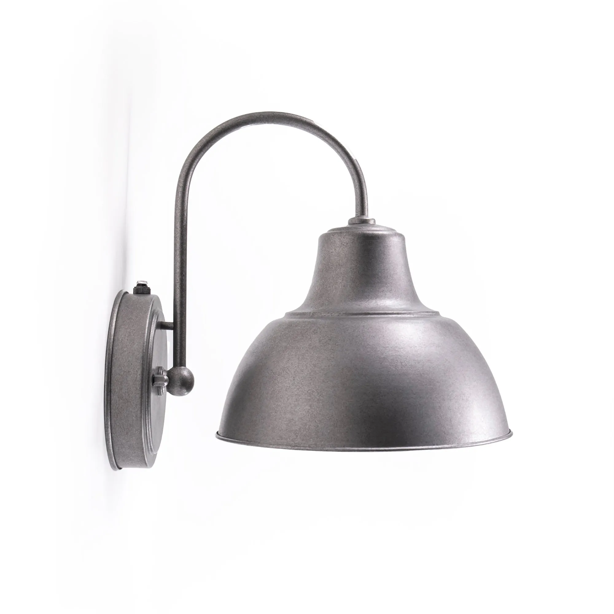 Oakhouse Dusk to Dawn 8.5” Barn Light or Farmhouse Wall Light, Wet Location, White Reflective Shade, Black, Galvanize or Rustic Bronze Finish Available
