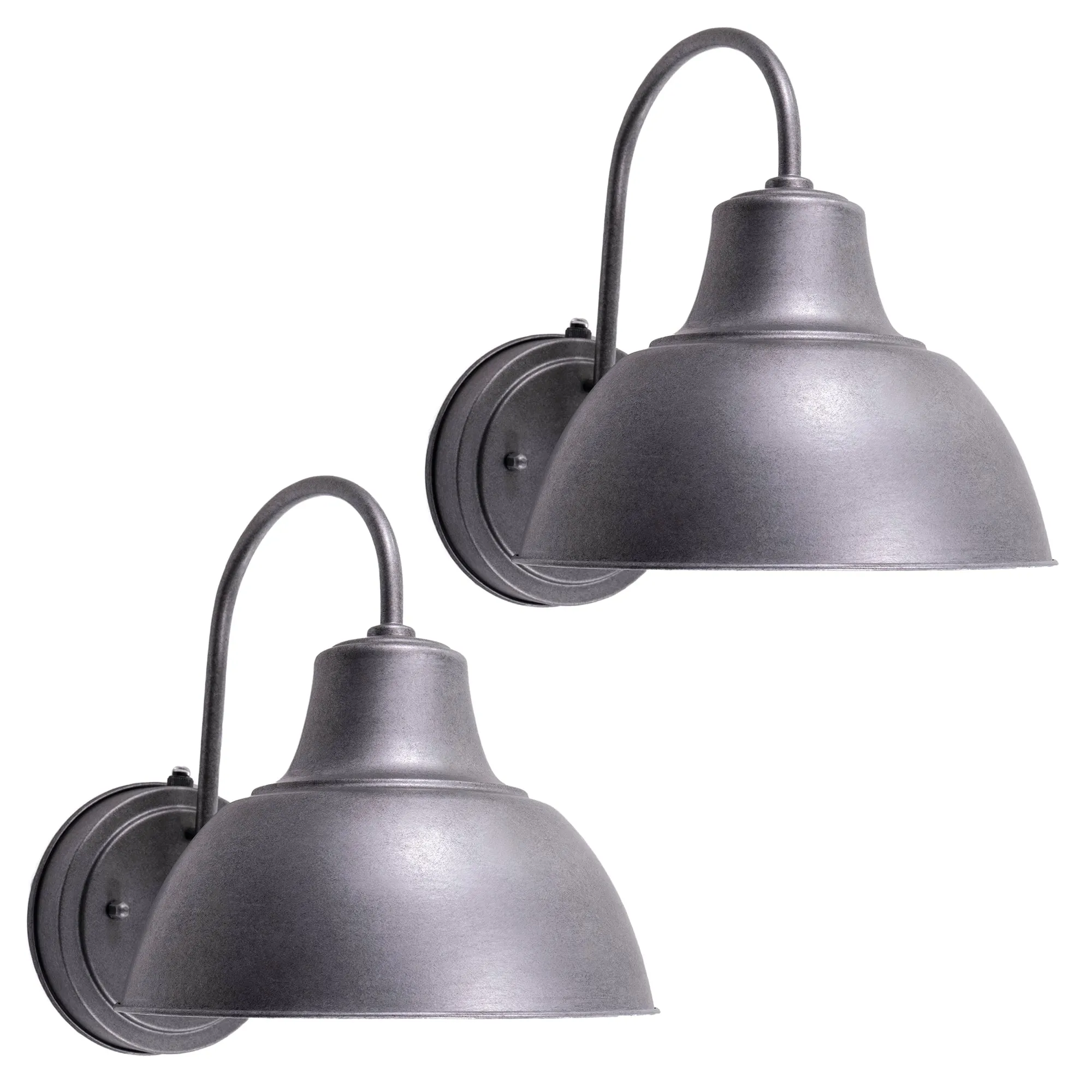 Oakhouse Dusk to Dawn 8.5” Barn Light or Farmhouse Wall Light, Wet Location, White Reflective Shade, Black, Galvanize or Rustic Bronze Finish Available