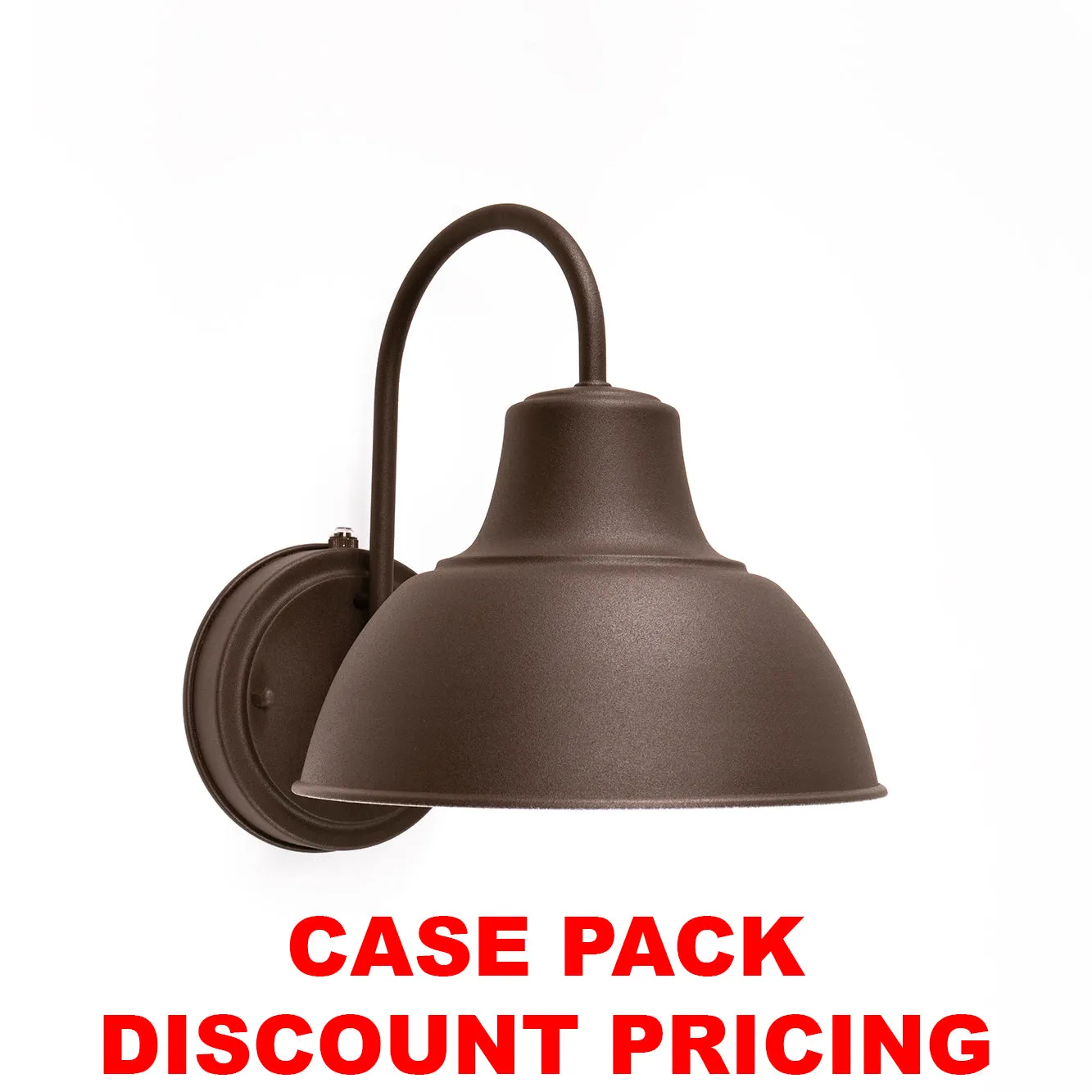 Oakhouse Dusk to Dawn 8.5” Barn Light or Farmhouse Wall Light, Wet Location, White Reflective Shade, Black, Galvanize or Rustic Bronze Finish Available