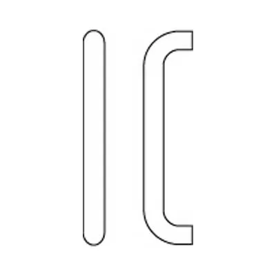 Rockwood 108 Straight Door Pull, 10" Center To Center, 10 3/4" Overall, 3/4" Dia, 1 7/8" Clearance.