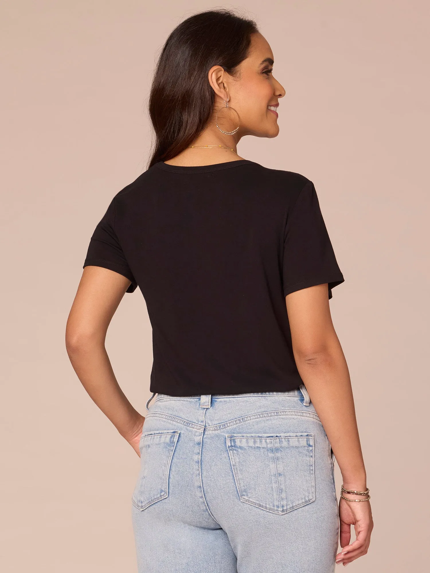 Short Sleeve Scoop Neck Asymmetrical Twist Knit Bodysuit