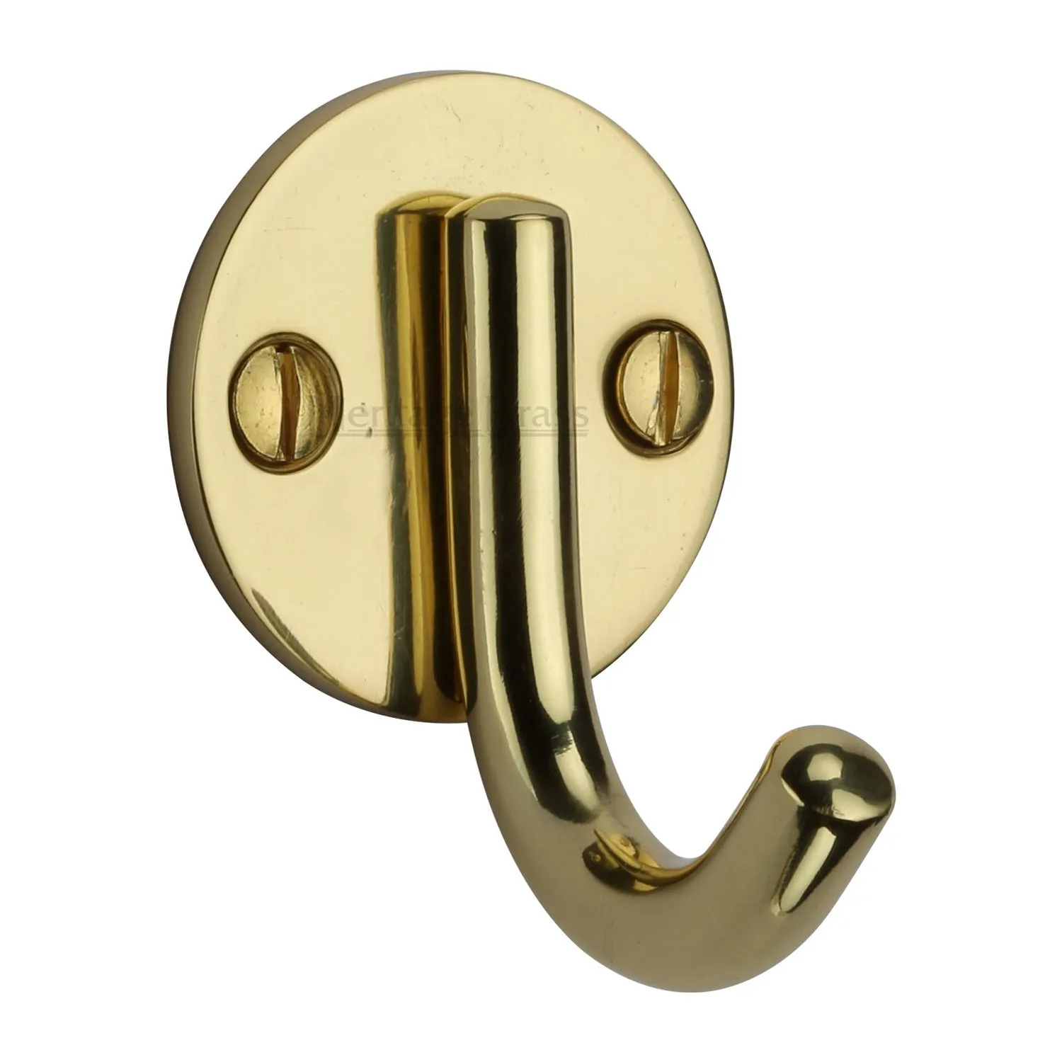 Single J Coat Hook on Round Plate