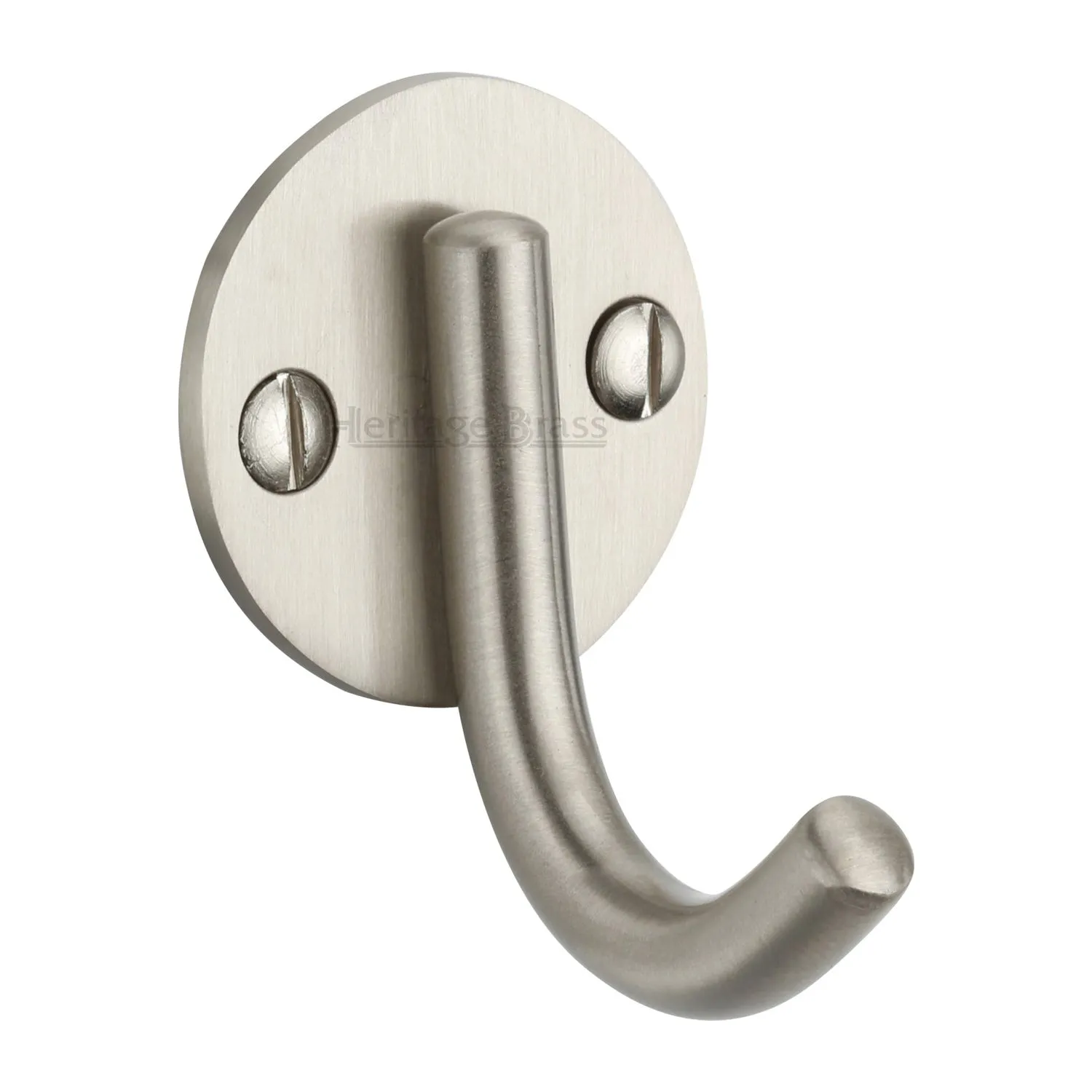 Single J Coat Hook on Round Plate