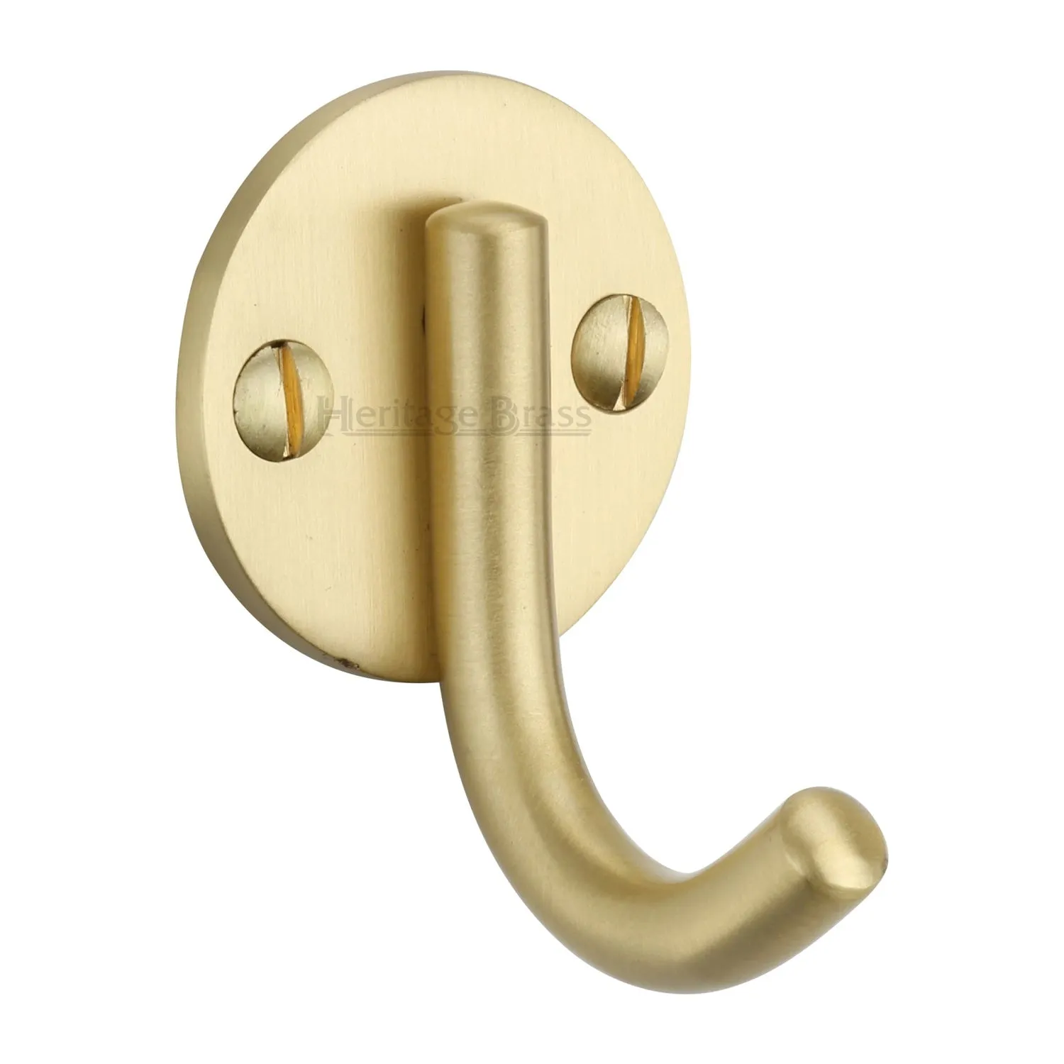 Single J Coat Hook on Round Plate