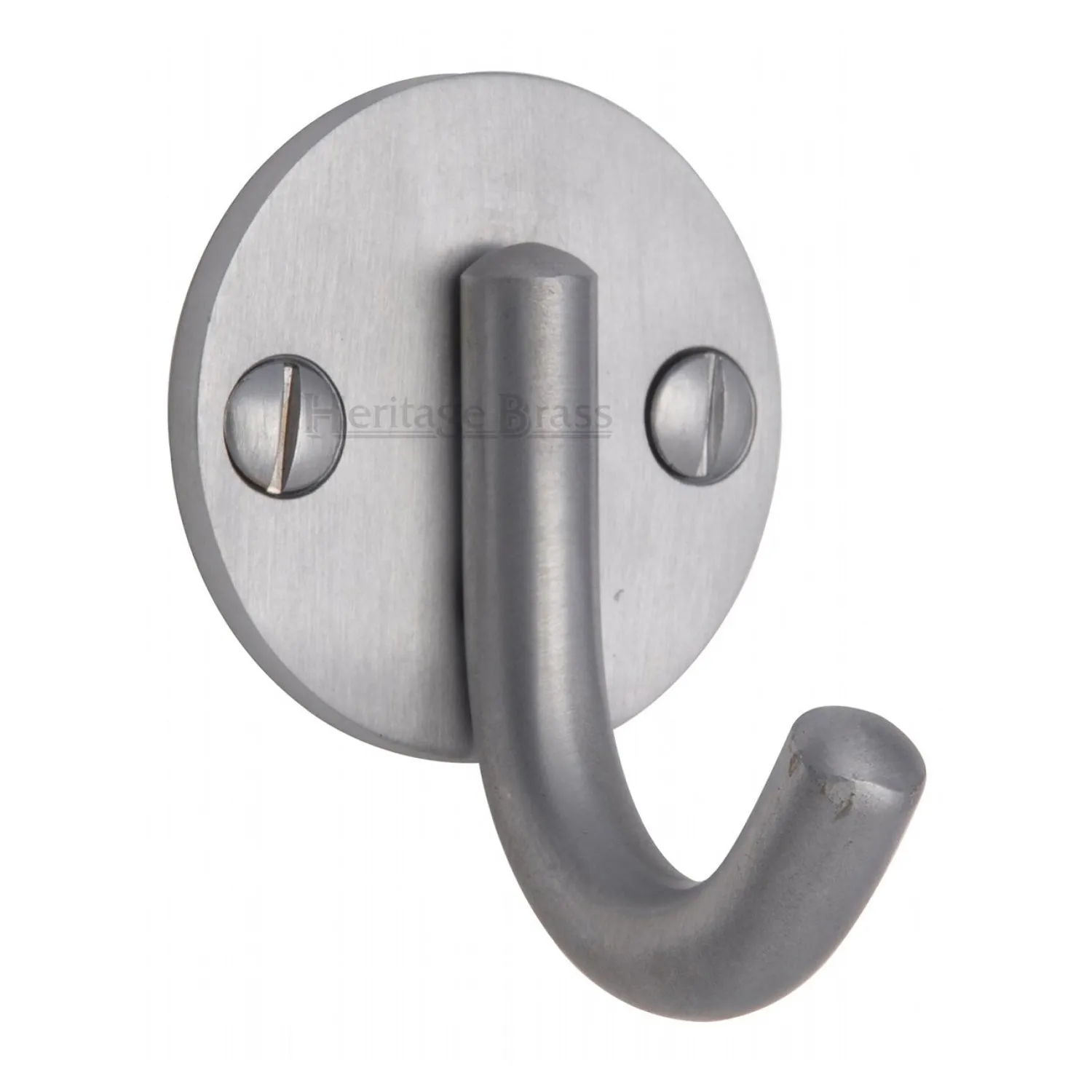 Single J Coat Hook on Round Plate
