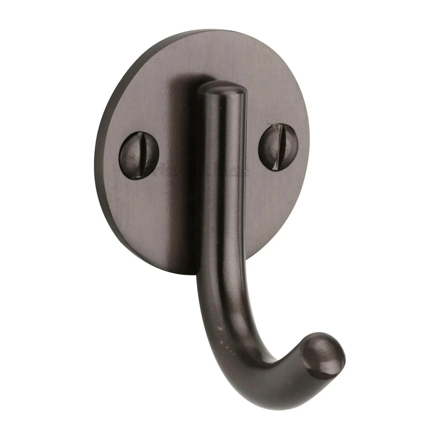 Single J Coat Hook on Round Plate