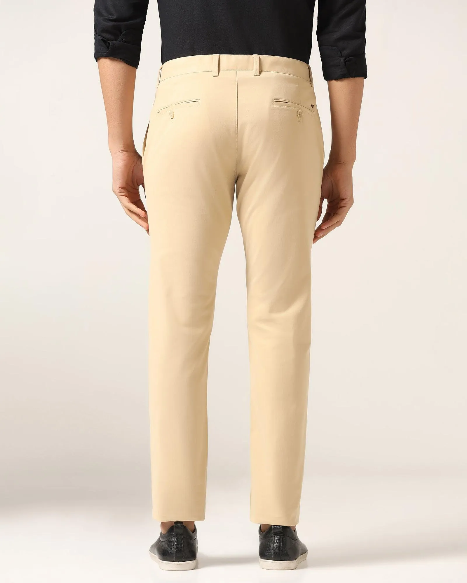 Slim Fit B-91 Casual Beige Solid Khakis - Mario