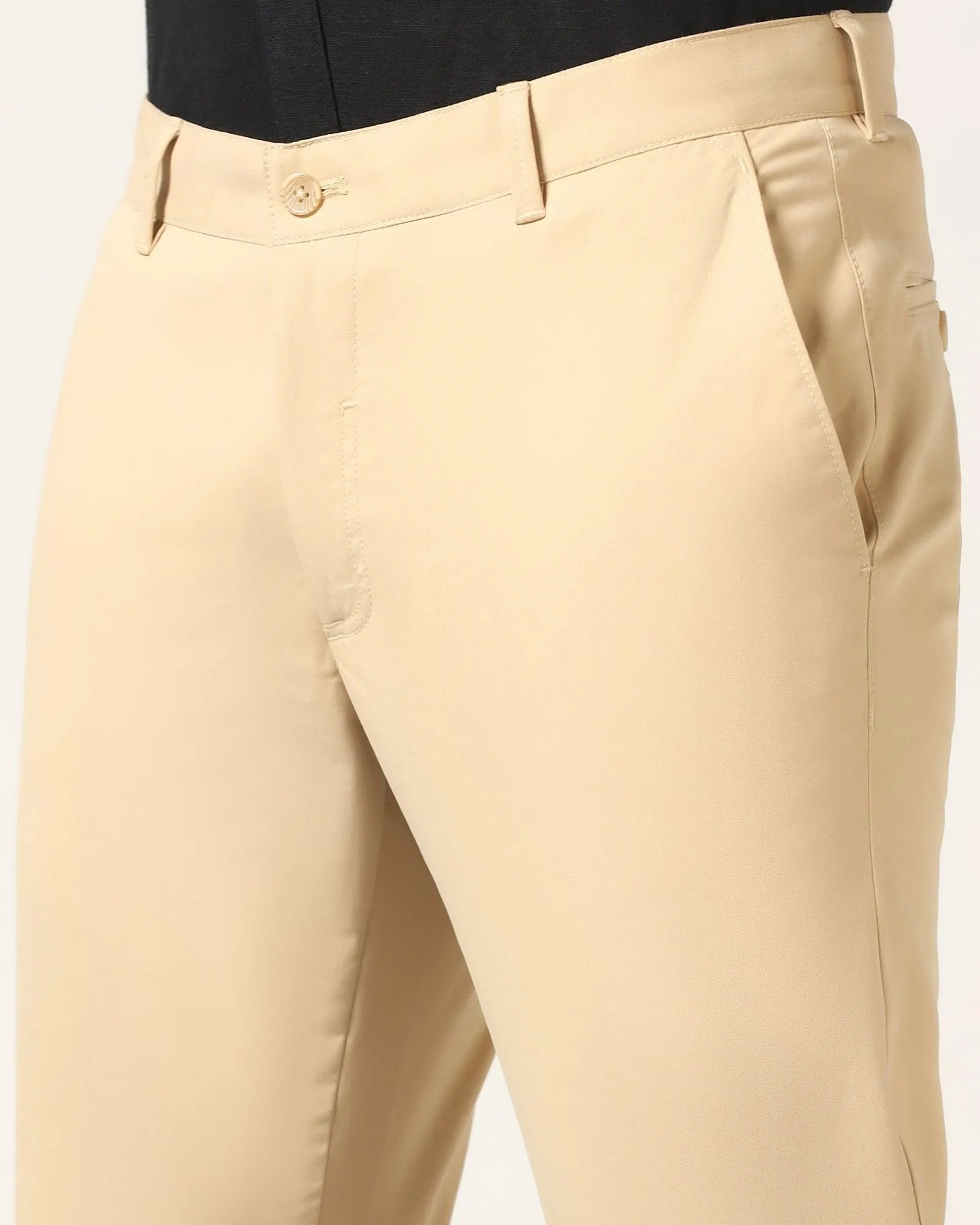 Slim Fit B-91 Casual Beige Solid Khakis - Mario
