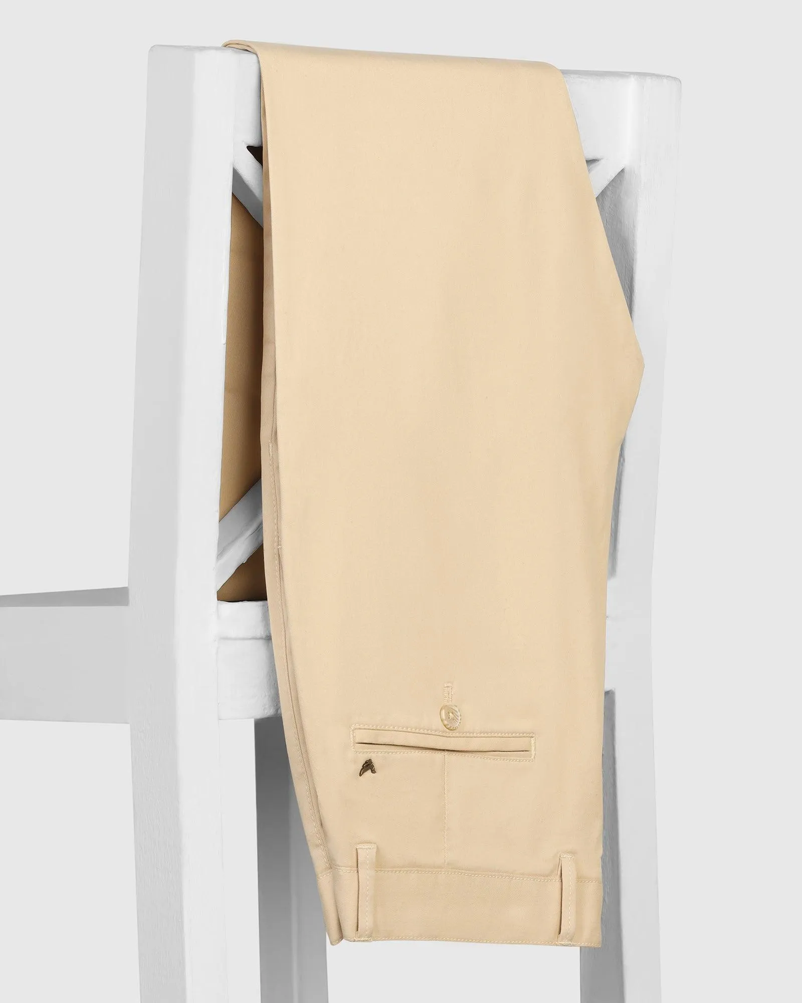 Slim Fit B-91 Casual Beige Solid Khakis - Mario