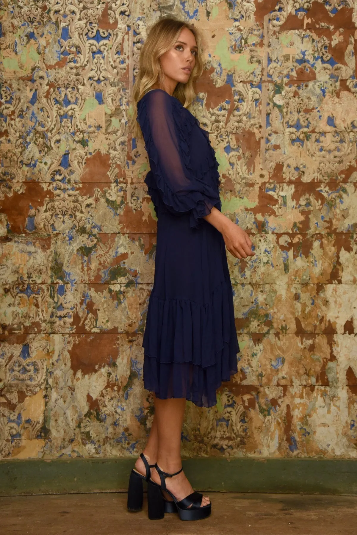 Trelise Cooper  Frill At Ease Dress - Navy