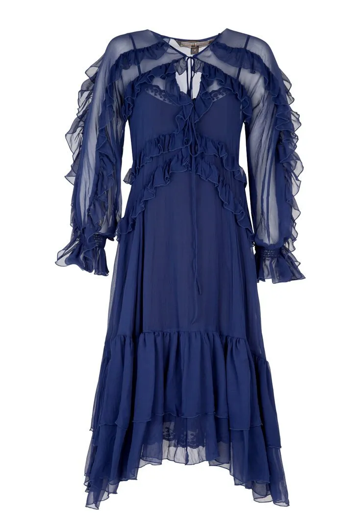 Trelise Cooper  Frill At Ease Dress - Navy